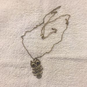 Owl long chain necklace